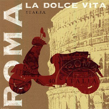 Sue Schlabach – Autofahren in Rom Kunstdruck (30,48 x 30,48 cm)