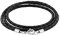 Auroris Echtleder Kette/Armband geflochten 3mm Farbe: schwarz mit Karabinerverschluss aus Edelstahl - Länge: 70cm