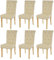 Mendler 6er-Set Esszimmerstuhl Chesterfield II, Stuhl Küchenstuhl, Nieten - Kunstleder, Creme, helle Beine