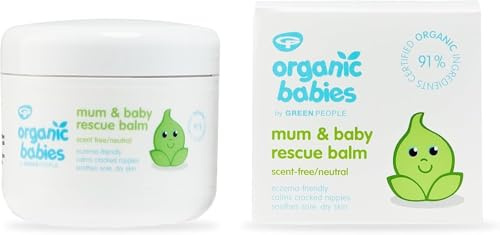 Green People Organic Babies Mum & Baby Rescue Balm, 100ml | Eczema-Friendly, Scent-Free, Organic Rescue Balm for Mums and Babies, Soothe Sore, With Pure, Natural and Organic