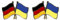 Yantec Freundschaftspin 2er Pack Deutschland Ukraine Pin Anstecknadel Doppelflaggenpin