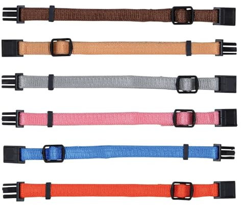 TRIXIE Junior Welpenhalsband Größe M–L: Halsumfang 22–35 cm/10 mm in fuchsia, grafit, indigo - kleines Hundehalsband für mittelgroße bis große Hunde, 6er Set zur Gewöhnung, 15556