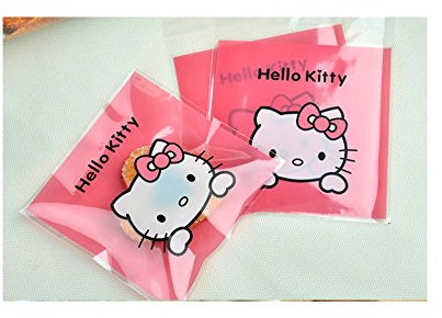 Miya graziosi sacchettini autoadesivi, motivo for Hello kitty 7 x 7 cm