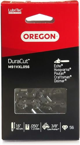 Oregon M91VXL DuraCut Catena per Motosega da 56 Maglie di Trasmissione, Adatte a Barre da 16 pollici (40 cm), Compatibili con Husqvarna, Echo, Poulan, Craftsman, Domar ed altre marche