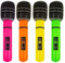 HENBRANDT 1 x Set mit Zwei aufblasbaren Mikrofonen Party Time 40cm Neon Farbe (Farben können variieren)