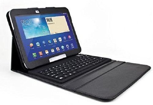 L&C® New Bluetooth Keyboard For Samsung Galaxy Tab 2/3/4 7.0/10.1 Tablet Flip Case Stand (10.1 inch for samsung Tab 4 (SM-T530/535), Black)