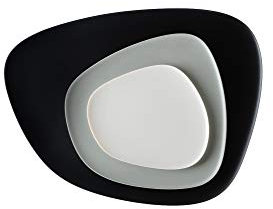 Kartell Namasté Set di 3 Piatti, Nero/Grigio/Tortora, 3 unità