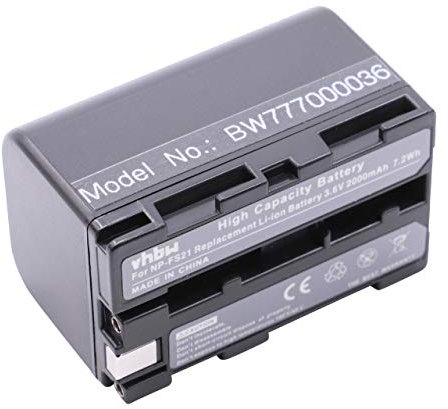 vhbw Replacement Battery for Sony NP-FS33, NP-FS31, NP-FS30, NP-FS22, NP-FS21 for Video Camera Camcorder (2000mAh, 3.6V, Li-ion)