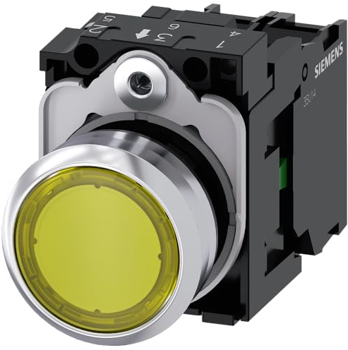 Siemens SIRIUS ATC Taster Rund Metall/A glänzend gelb 1 NA LED Schraube