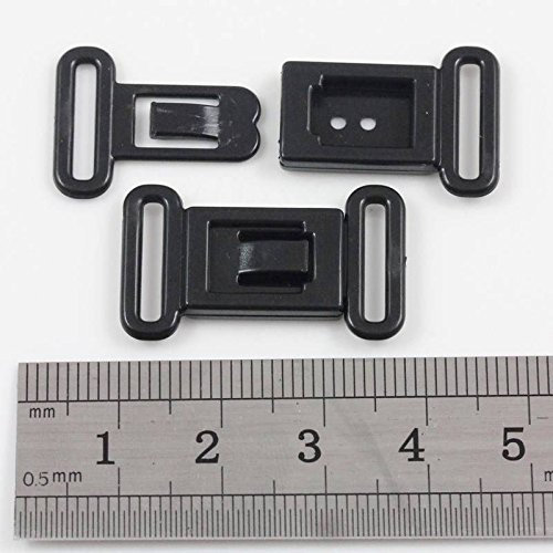 4 Pairs Black Bikini Clips Hook and SNAP 12mm Clasps Strap Bra Fastener Swimwear H1786