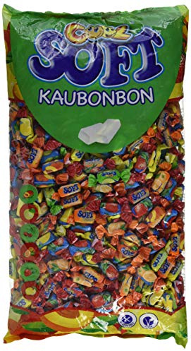 Cool Soft Kaubonbons | ca. 535 weiche Bonbons mit Erdbeer-, Orangen-, Apfel-, Kirsch-, Zitronen- oder Pfirsichgeschmack | vegan und glutenfrei | im Beutel, 1er Pack (1 x 3 kg)