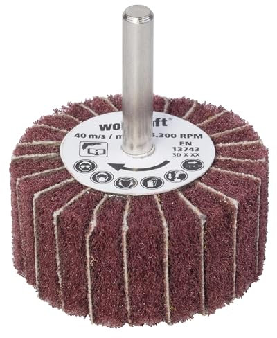 wolfcraft 2032000 Roue abrasifs à lamelle T 6 mm Grain 150 Diamètre 50 x 25 mm