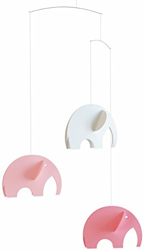 Flensted Olephants, Mobile, Stahl, pink/weiß, 47x30cm, f149r