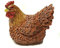 FVLFIL Figur Huhn sitzend - für Haus & Garten - lebensecht - 26 x 17 x 20 cm - Braun