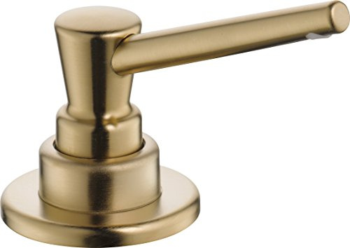 Delta Faucet Pump Soap/ Lotion Dispenser Gold, Countertop Soap Dispenser, Top Fill Deck Mount Soap Dispenser, Champagne Bronze RP1001CZ