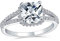 Bling Jewelry Klassischer Traditioneller 3Ct Aaa Cz Halo Brillant Solitaire Quadrat Cushion Cut Verlobungsring Für Frauen Mit Split Shank Dünne Band .925 Sterlingsilber