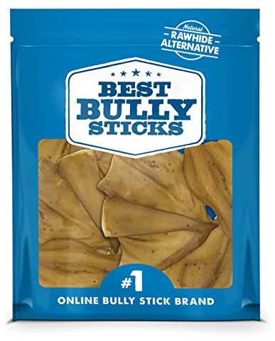 Best Bully Sticks Cow Ears for Dogs - 15 Count (Pack of 1) - Natural, Free-Range Grass-Fed, Single Ingredient, High Protein, Easily Digestible, Great for Various Breeds