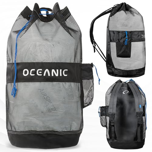 Oceanic Scuba Snorkel Bag, XL Mesh Dive Bag Backpack, Lightweight, Quick-Dry, Padded Straps, Internal Pocket, Ideal for Snorkeling, Beach Gear & Outdoor Sports