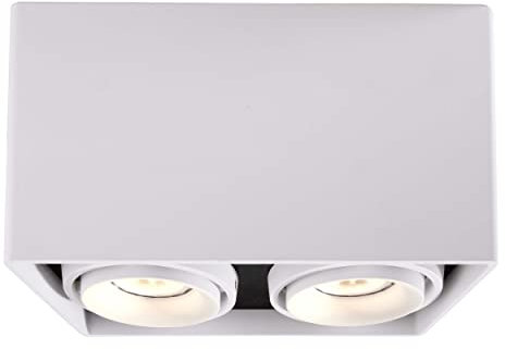 Deko-Light | Decken-Aufbau-Leuchte Decken-Lampe Strahler Eckig Rund Aluminium Druckguss Schwarz Weiß GU10-Sockel | Mona Bengala (Weiß, Eckig Lang)