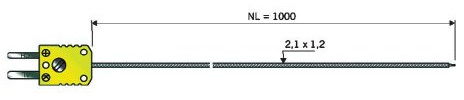 B & B Thermotechnik Temperatur-FühlerK-Typ (NiCrNi) Miniatur-Thermoelement-Stecker Thermoelement -50 bis +400 °C