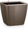 Lechuza – Pot de Fleurs d'Interieur – Premium Quadro Ls – Réserve d'Eau Intégrée – Coloris Taupe – 35 x 35 x 33 cm