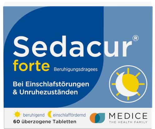 Sedacur forte 60 Dragees - bei Einschlafstörungen & Unruhezuständen - pflanzlich - schlafmittel