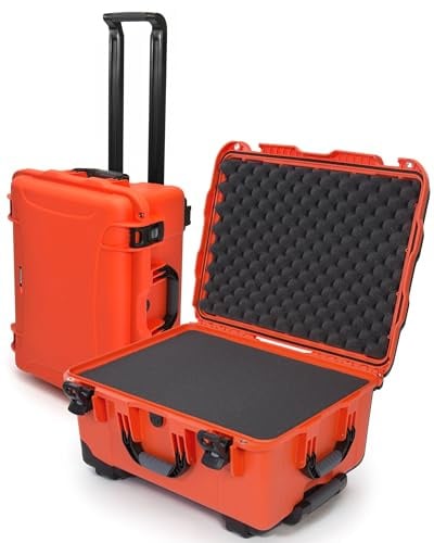 NANUK 950 Hard Case with Cubed Foam – Waterproof Travel Camera Hard Case with Wheels, 22.8” x 18.3” x 11.7”, Dustproof and Impact-Resistant, Ideal for Heavy Loads – Orange