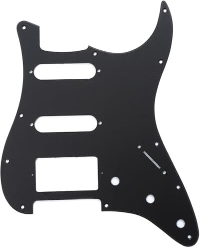 Musiclily HSS 11 Löcher Strat Schlagbrett Pickguard für Fender American/Mexican Standard Stratocaster Modern Style E-Gitarre,1 lagig Mattschwarz