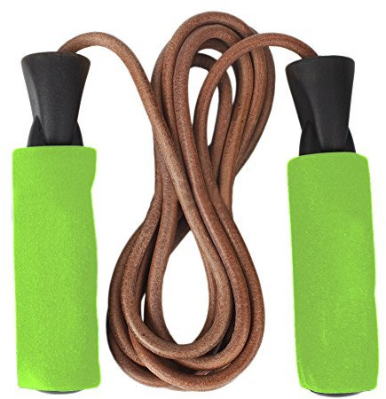 TnP Leather Skipping Rope Adjustable Jump Rope Memory Foam Handle Skipping Rope Ideal for Aerobic Exercise Fat Loss Jumping Workout Training Womens Exercise Ladies Home Gym Boxing