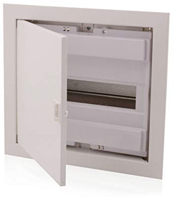 Intratec Coffret de distribution encastré, IP40 – Boîtier de distribution intérieur avec porte pour installation en milieu sec, 1 rangée, 12 modules, 317 x 346 x 94 mm, blanc