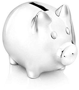 Sparschwein versilbert anlaufgeschützt Spardose glänzend
