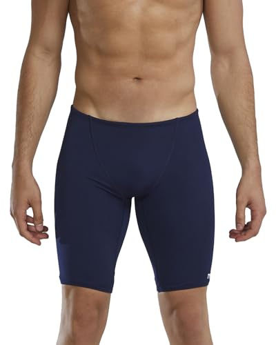 TYR Men's Standard Durafast One Jammer Swimsuit, Navy, 36