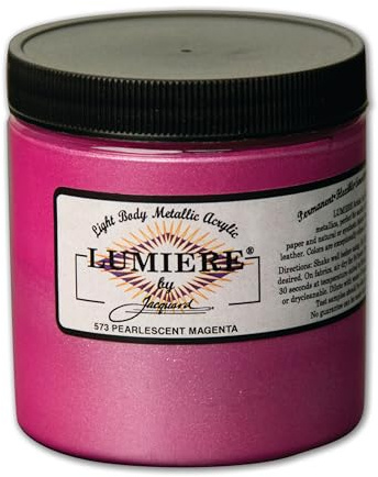 Jacquard Lumiere Fabric Color 8 oz Jar - Pearlescent Magenta