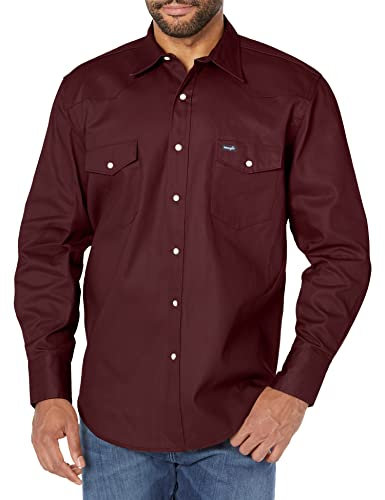Wrangler Men's Western Work Shirt Firm Finish - Blue (Indigo) - 18-36
