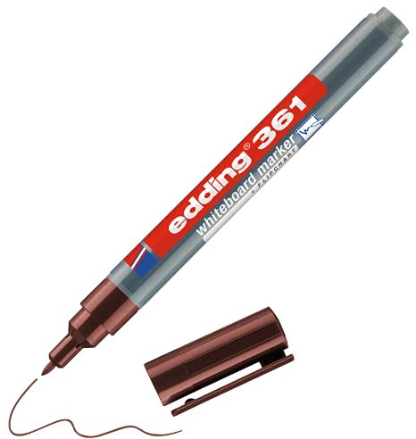 edding 361 Whiteboardmarker - braun - 1 Whiteboard Stift - Rundspitze 1 mm - Boardmarker abwischbar - für Whiteboard, Flipchart, Magnettafel, Pinnwand, Memoboard - Sketchnotes