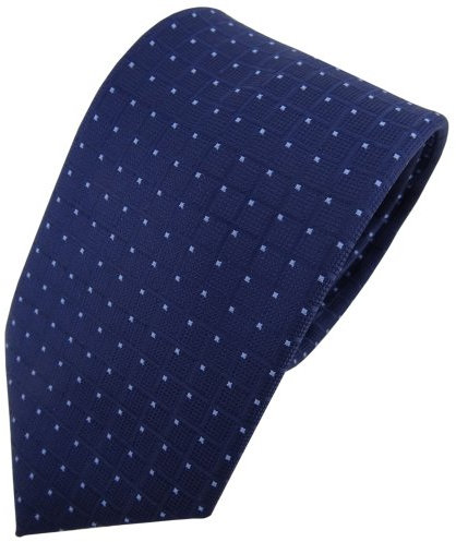 TigerTie Designer Krawatte in blau dunkelblau hellblau gepunktet - Schlips Tie