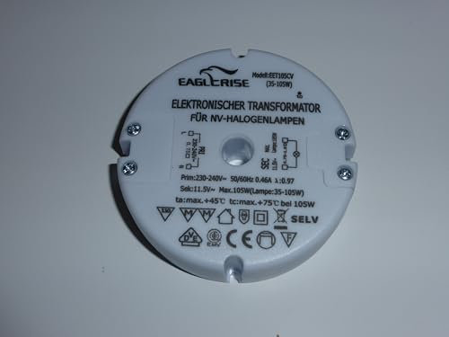 Elektr. Trafo baugleich mit HUIBOLONG HTV105C1 Rund 105 Watt Halogen Rund NEU
