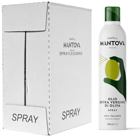 Olio Extra Vergine di Oliva Spray 6x200 ml - Olio Spray 100% italiano, estratto a freddo – Sprayleggero – 100% Naturale,100% Leggero, 100% Facile - Con lo spray risparmi fino al 90% di prodotto