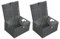 ARPAN 2 x Resin Woven Storage Hamper Basket Box With Lid & Lock (Black - Large)