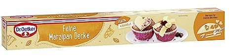 Dr. Oetker Feine Marzipan Decke, 3 x 300 g, fertig ausgerollter Überzug, zum Umhüllen und Verzieren von Torten, Kuchen & Gebäck bis Ø 26 cm, sofort gebrauchsfähig, vegan