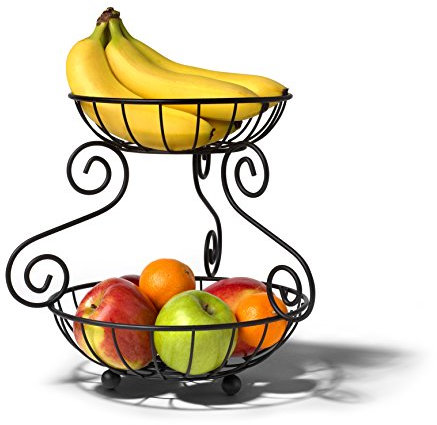 Spectrum 98410 Scroll - Frutero con 2 Alturas, Color Negro