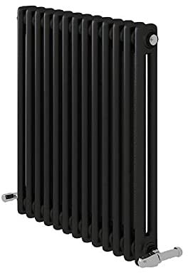 iBathUK Regency Horizontal Column Radiator, Double Panel Radiators, 600x600mm Slim Radiator, Wall Mounted for Bathroom,Kitchen,Living Room- Anthracite