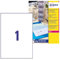 Avery J7567-25 Adressetiketten für Laserdrucker (1 Etikett pro Blatt, 210 x 297 mm) 25 Stück transparent