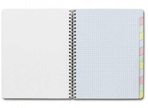 Clairefontaine 8959C Registerbuch blanko, Taben Spirale kariert, 17 x 22 cm, 60 Blatt, farblich sortiert