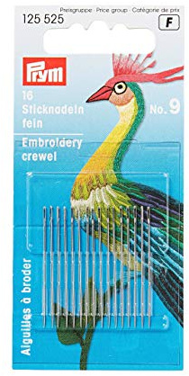 Prym Fine Embroidery Needles HT 9 si-col 0.60x35mm, Gold, PRYM_125525-1