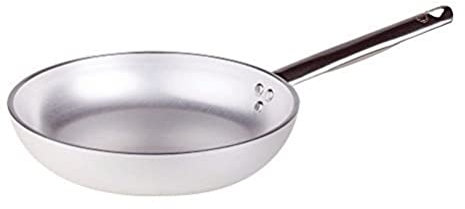 Pentole Agnelli Linea Alluminio 5 mm Padella Radiante con Un Manico Inox, Argento, 28 cm