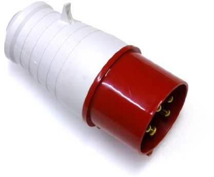 Knightsbridge IP44 Plug 3P+N+E, White Red, 415V 32A