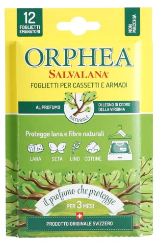 ORPHEA Salvalana Fogli 12Pz Legni Pr Prodotti anti insetti