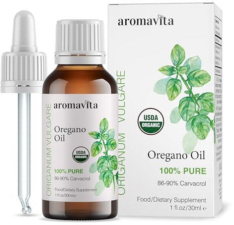 Essential Organic Oil of Oregano-100% Pure Undiluted Greek Oregano Oil with Carvacrol - Over 86%, Non-GMO, Extra Strength Oregano Oil Organic Liquid Drops, 1 FL.OZ/30ml
