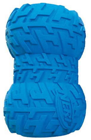 Nerf Dog Hundespielzeug Tire Snackfeeder, Snackfeeder auf Gummi mit Reifenprofil, farblich sortierte Lieferung blau oder rot, 10cm
